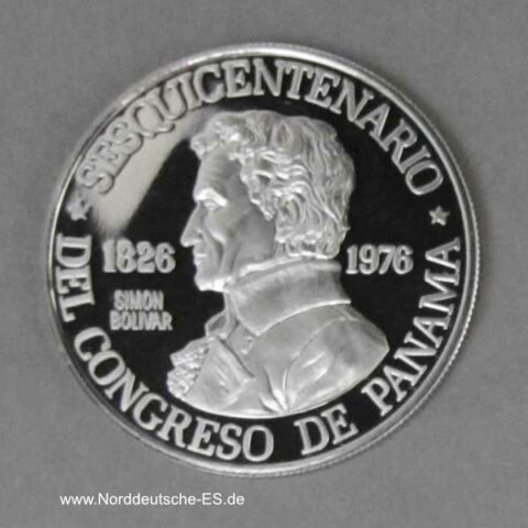 150 Balboas Platin Panama 1976