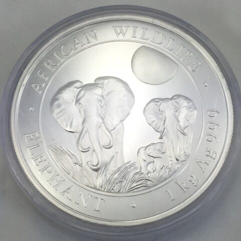 Somalia African Wildlife Elephants 1 Kg Feinsilber 9999 Bullion Münze