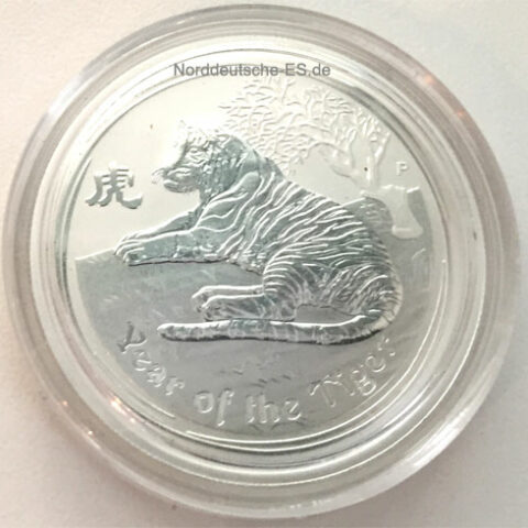 Australien Lunar 1_2oz Feinsilber 999 Year of the Tiger 2010 Anlagesilber