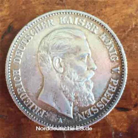 Deutsches Reich 2 Mark Friedrich Deutscher Deutsches-Reich-2-Mark-Friedrich-Deutscher-Kaiser-Koenig-von-Preussen-1888