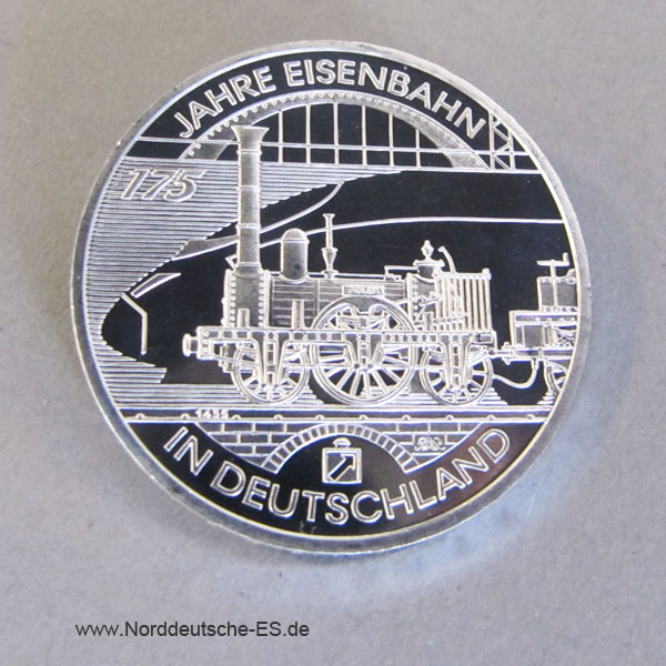 Deutschland 10 Euro Silber 175 Jahre Eisenbahn 2010 Gedenkmünze