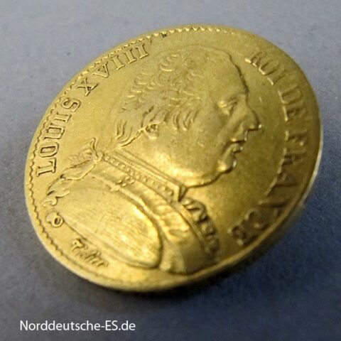 Frankreich Louis XVIII Piece de 20 Francs 1814 Goldmünze