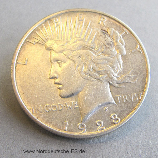 USA Peace Dollar One Dollar Silbermünze 1923