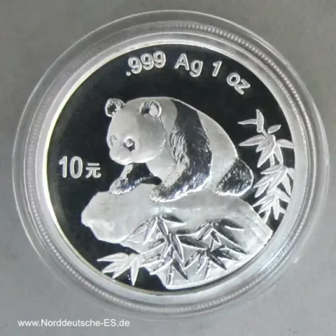 China Panda 10 Yuan 1 oz Silber 1999