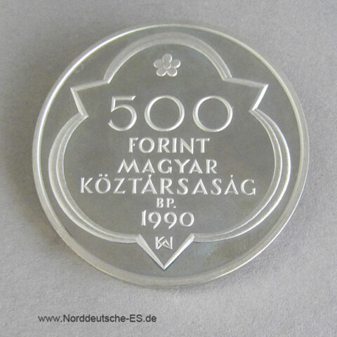 Ungarn 500 Forint 1990 Silber Mathias Corvinus