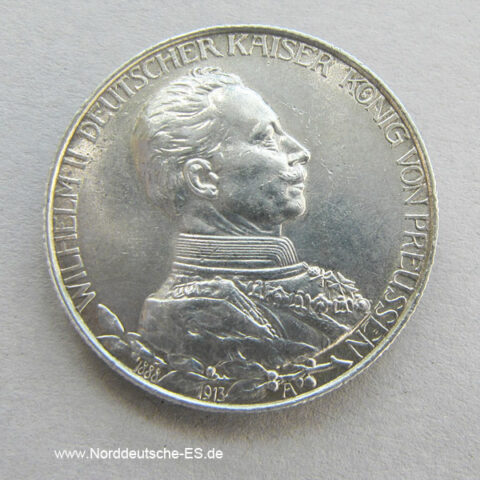 Deutsches Reich 2 Mark Wilhelm II 1913 Silbermünze