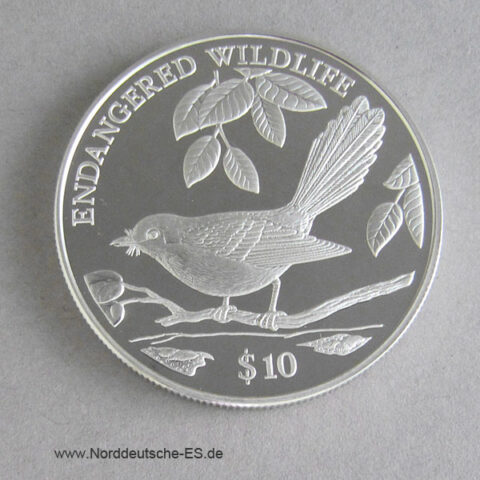 Fidschi 10 Dollars 1995 Endangered Wildlife Fiji Vogel