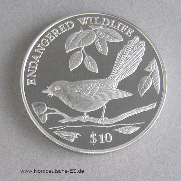 Fidschi 10 Dollars 1995 Endangered Wildlife Fiji Vogel