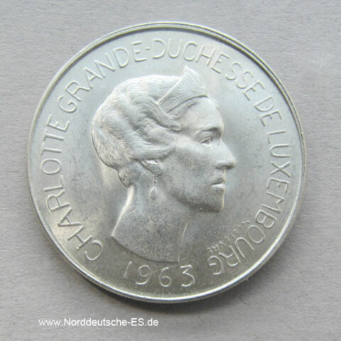 Luxemburg 100 Francs 1963 Charlotte 1919-1964 silber