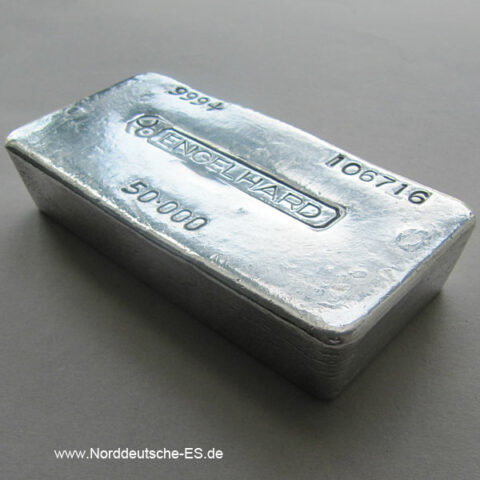 Silberbarren Engelhard 50 Unzen Feinsilber Sammlerbarren