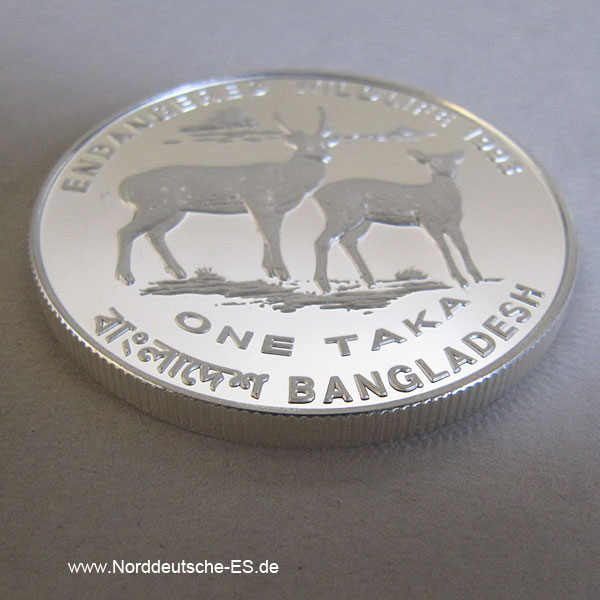 Bangladesch 1 Taka 1993 Endangered Wildlife Hirsche