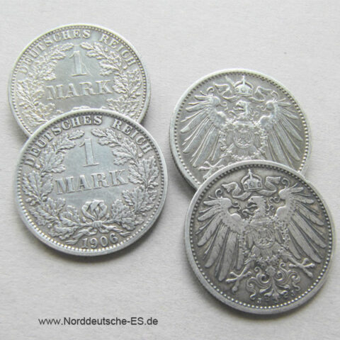 Deutsches Reich 1 Mark Silber 1891-1916 Großer Adler