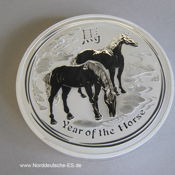Australien 1 Kg Silber Lunar 2014 Year of the Horse