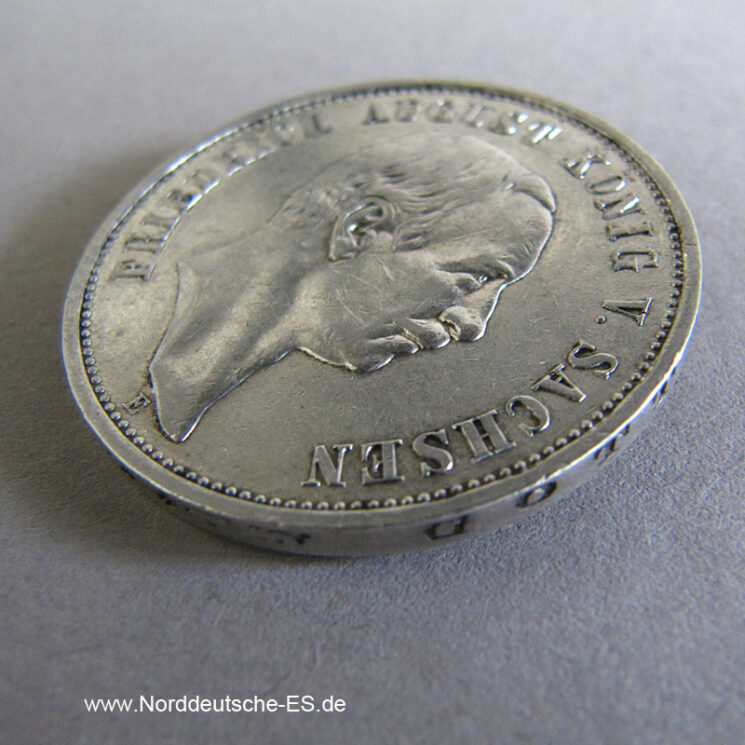 Deutsches Reich 3 Mark Silber Friedrich August Sachsen 1908-1913