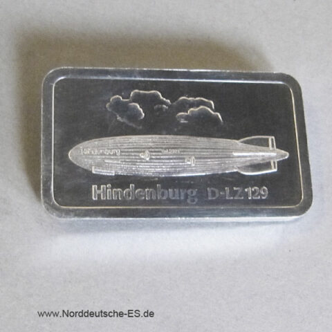 Silberbarren 1 Unze Hindenburg D-LZ 129 Feinsilber Anlagebarren