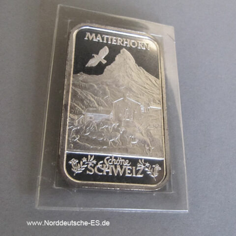 Silberbarren 1 oz Argor Heraeus Schöne Schweiz Matterhorn