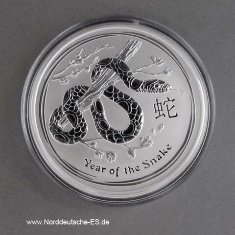 Australien 5 Unzen Silber Lunar II Snake 2013