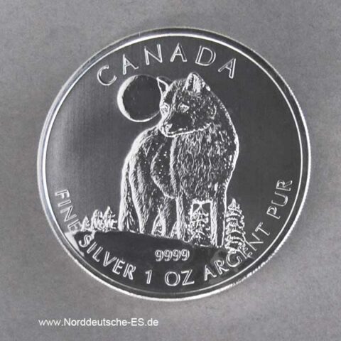 Kanada 1 oz Silber Wolf 2011 Wildlife Serie