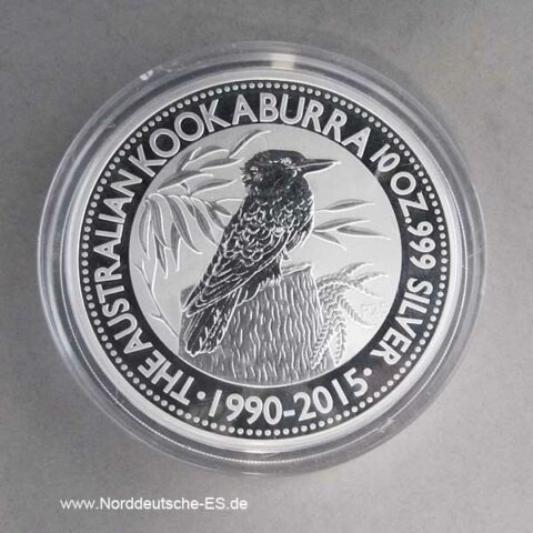 Australien Kookaburra 10 OZ Silber 25 Jahre Sonderedition 1990-2015