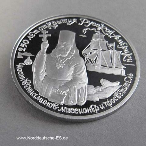 Russland 150 Rubel Platin Bischof Innozenz Veniaminov 1991