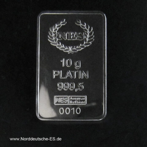 10 g Platinbarren 999.5 Norddeutsche ES