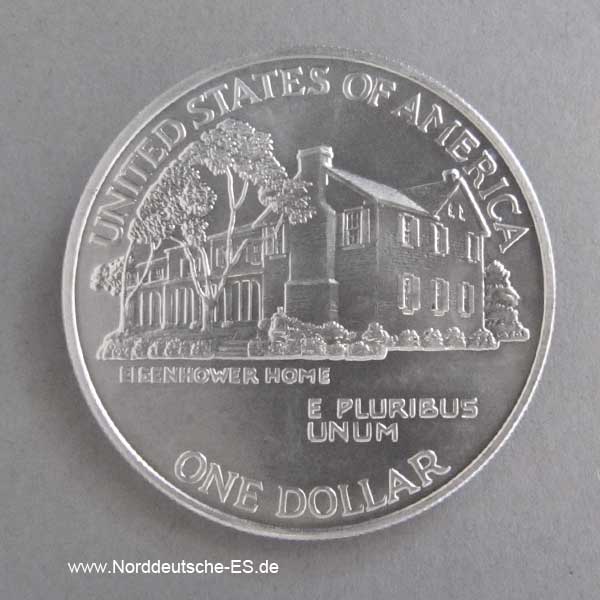 USA 1 Dollar Silbermünze Eisenhower Centennial 1990