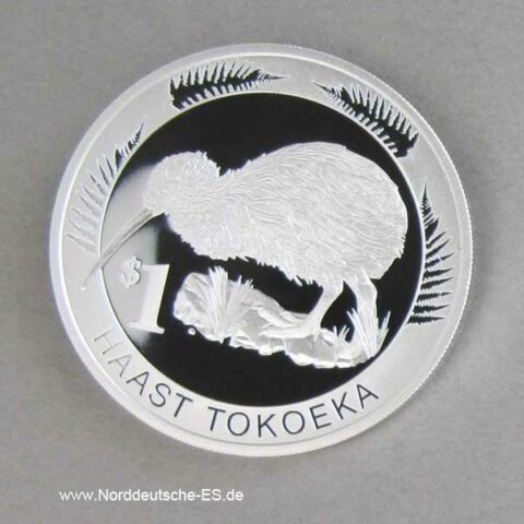 NeuSeeland 1 oz Kiwi Vogel Silber in Box mit Zertifikat 2008