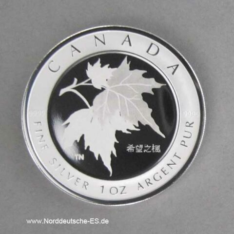 Kanada 1 oz Silber 5 Dollars Maple Leaf of Hope 2005