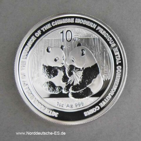 China Panda 1 oz Silber 10 Yuan 2009