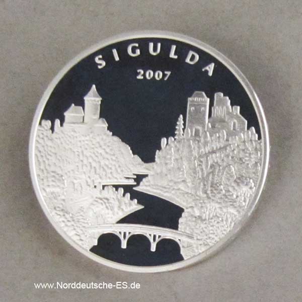 Lettland 1 Lats Silbermünze Sigulda 2007