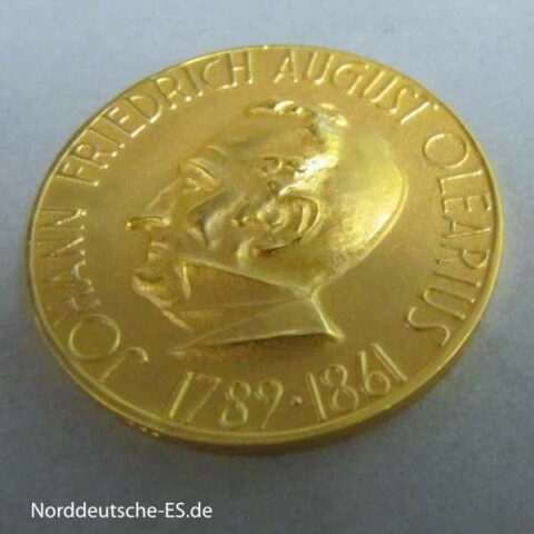 Goldmedaille Alte Leipziger Lebensversicherung Johann Friedrich Olearius