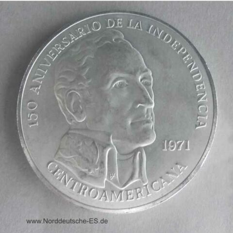 Panama 20 Balboas Silbermünze Simon Bolivar 150 Jahrestag der Unabhängigkeit Zentralamerikas 1971