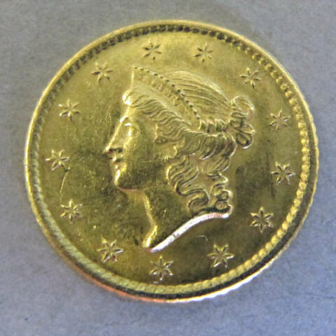 USA 1 Dollar Goldmünze Liberty Head 1849 O Type 1 offener Kranz