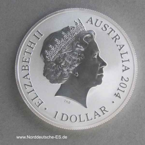 Australien Kangaroo im Outback 1 oz Silbermünze 2014 Privy Mark f15