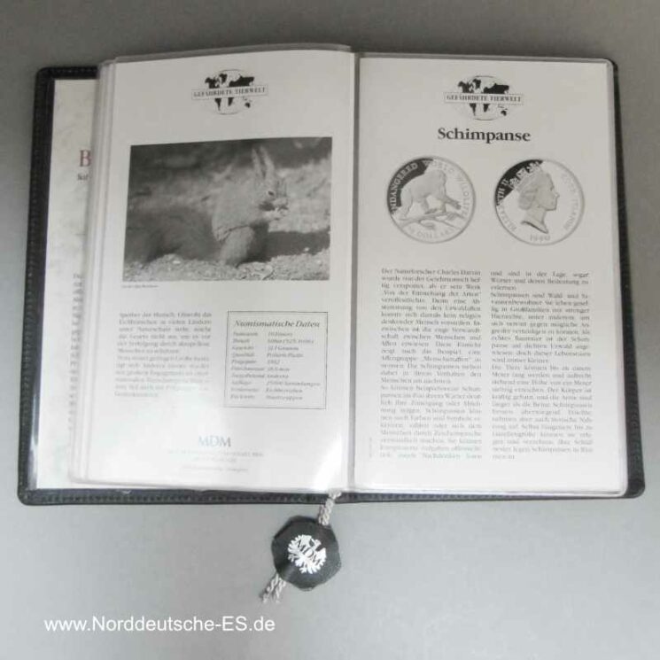 Endangered Wildlife 36 Silbermünzen PP seltene Sammlung Gefährdete Tierarten in Sammelbox mit Zertifikaten