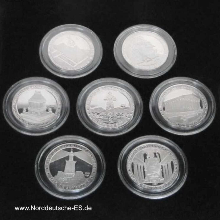 Kuba 7 x 10 Pesos Silbermünzen Die Sieben Weltwunder 1997