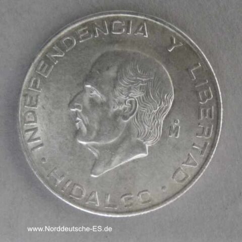 Mexiko 5 Pesos Silber Hidalgo 1956