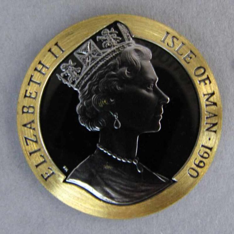 Isle Of Man 1990 Gold Crown, 150th Anniversary of Penny Black Stamp