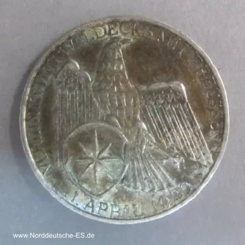 Deutsches Reich 3 Reichsmark Vereinigung Waldecks mit Preussen 1929 A Silbermünze