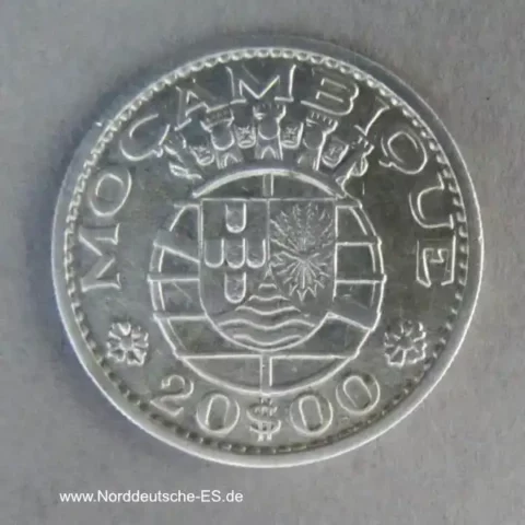 Mosambik 20 Escudos Silbermünze 1960