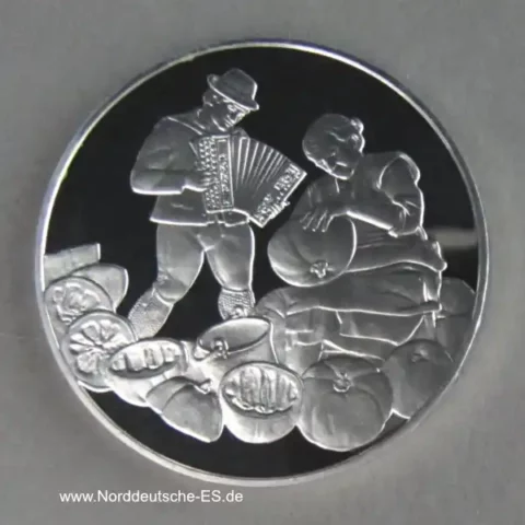 Österreich 500 Schilling Silber Gedenkmünze Hügellandschaft 1995