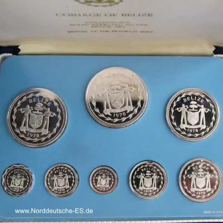 Coinage Of Belize Proof Coin Set Franklin Mint Set Boxed 1978