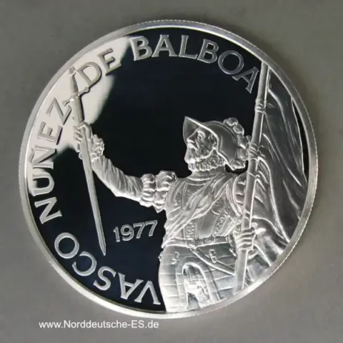 Panama 20 Balboas Silber 1977 PP
