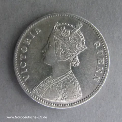 Britisch Indien 1 Rupie Silber British India Victoria One Rupee 1862-1876