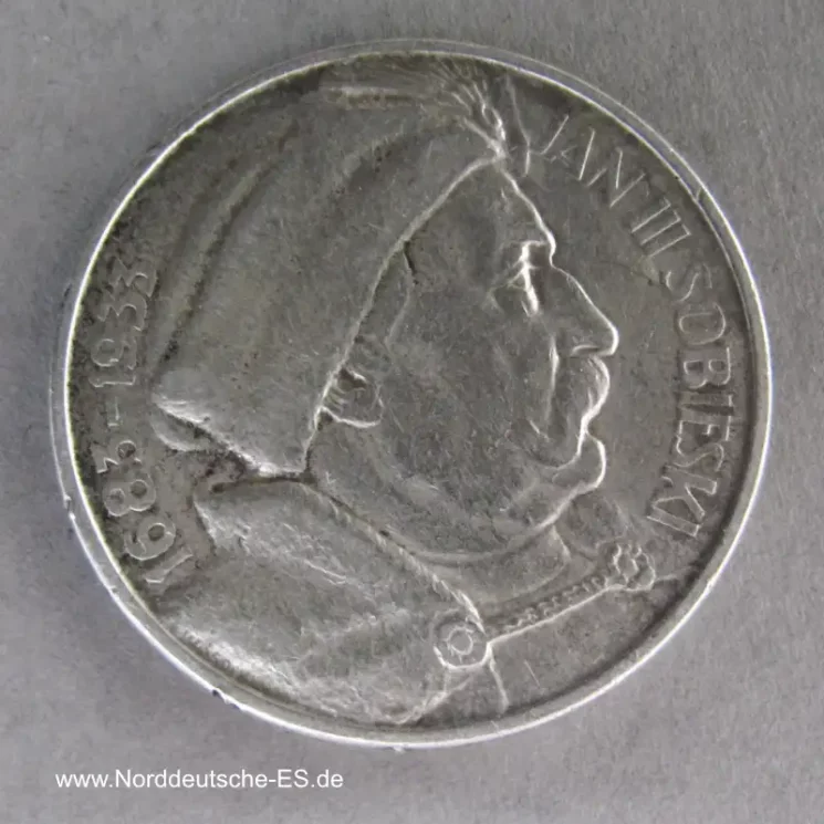 Polen 10 Zloty Silber 1933 Johann III Sobieski - 250. Jahrestag - Schlacht um Wien