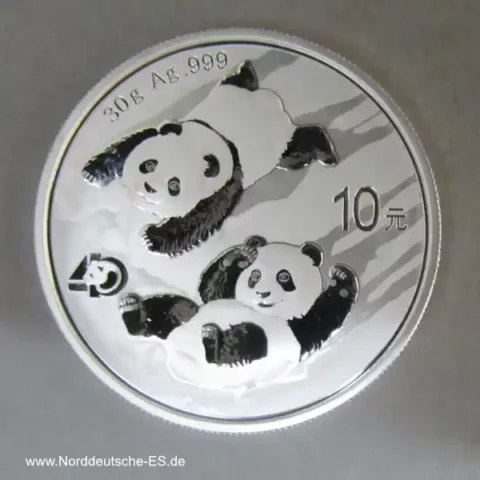 China Panda 10 Yuan 30g Silber 2022