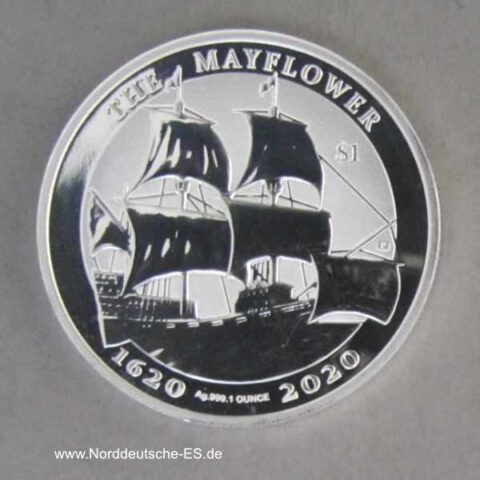 British Virgin Islands 1 oz Silber Mayflower 2020