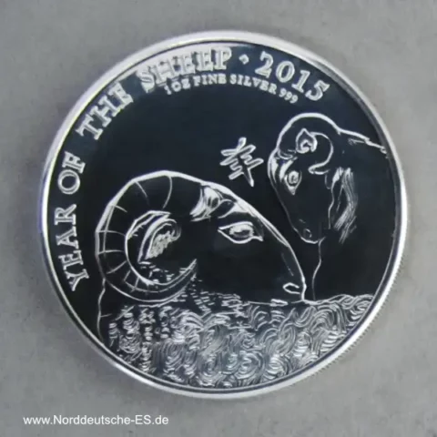 England 1 oz Silber 2 Pounds Year of the Sheep 2015 Schaf