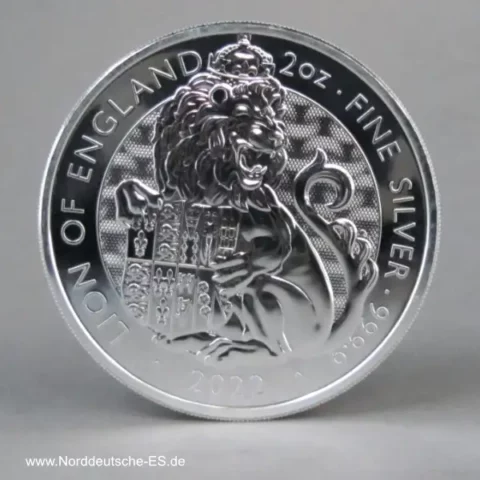 England 5 Pounds Lion of England 2 oz Silber 2022