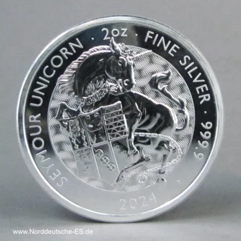 England 5 Pounds Seymour Unicorn 2 oz Silber 2024